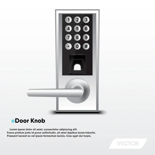 Pomo electrónico de puerta de seguridad, Diseño moderno, Vector — Vector de stock