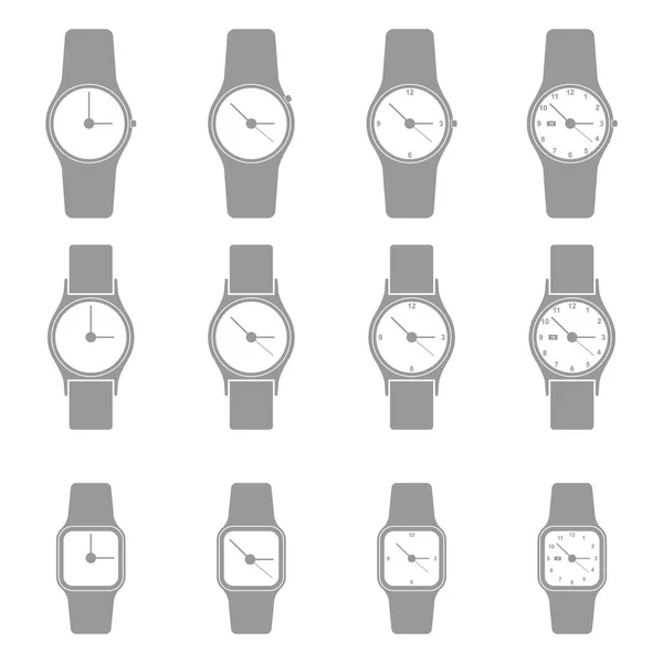 Набор иконок для часов, Минималистский дизайн иконки, Вектор — стоковый вектор