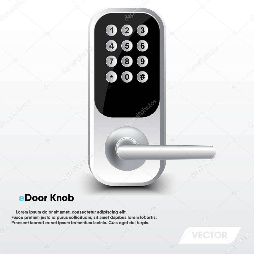 Electronic security door knop, Modern design, Vector