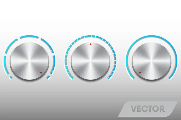 Botões de volume realista e controle de escala., Vector — Vetor de Stock