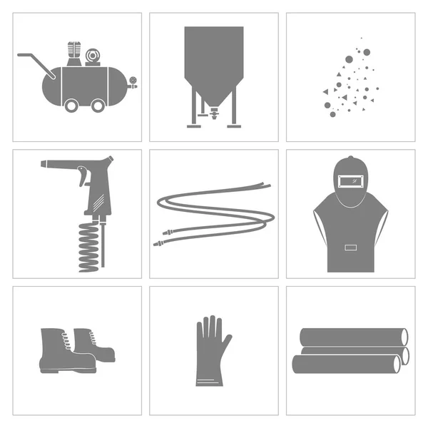 Jateamento e ferramentas de equipamentos ícone., Vetor, Ilustração —  Vetores de Stock