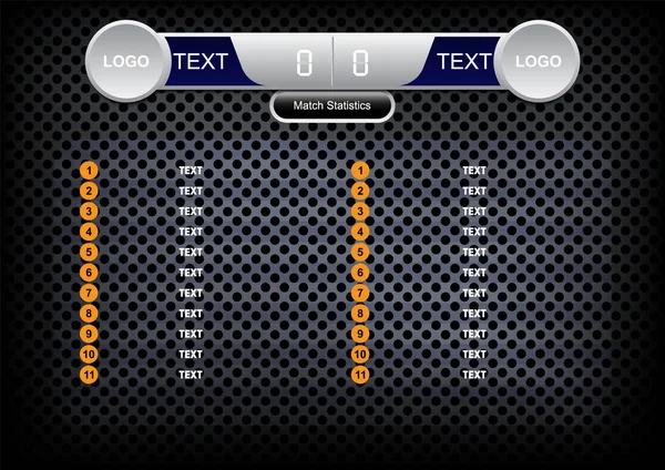 Scoreboard design de futebol., elemento de botão Sport, Banners —  Vetores de Stock