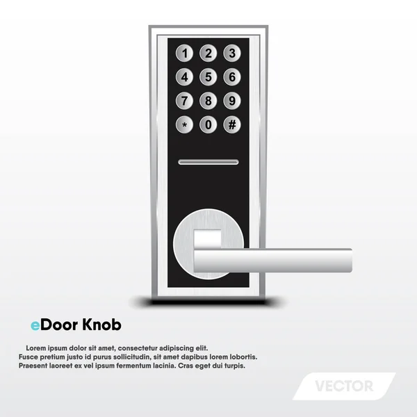 Pomo electrónico de puerta de seguridad, Diseño moderno, Vector — Vector de stock