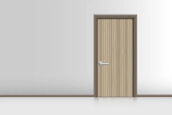 Realistic single door and interiors decorative., Indoor concept — Stock Vector
