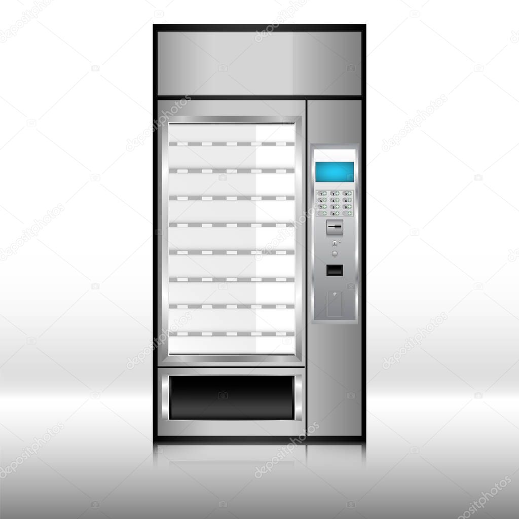 Vending machine of food and beverage automatic selling, Vector