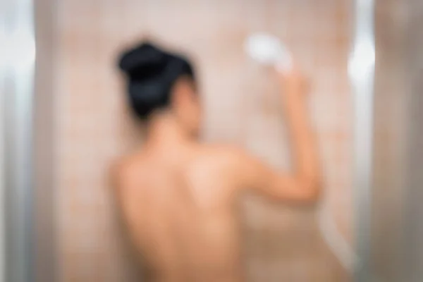 Abstract blurred of woman shower in the bathroom — Stock Photo, Image