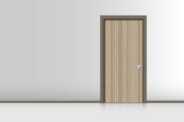 Gerçekçi tek kapı ve iç dekoratif, kapalı kavramı