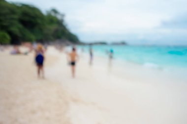 Tatil ve eğlence sahilde, hareket kavramı bulanık