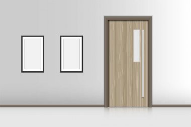 Gerçekçi tek kapı ve iç dekoratif, kapalı kavramı