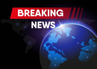 Dünya son dakika haber başlığı, vektör tasarım, illüstrasyon