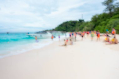 Tatil ve eğlence sahilde, hareket kavramı bulanık