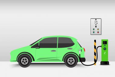 Elektrikli otomobil ve şarj istasyonu noktası., teknoloji Ev, otomatik