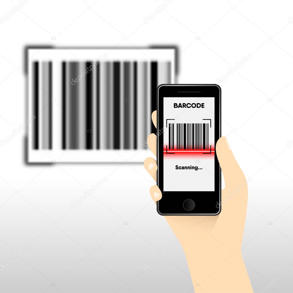 Bar code for mobile payment, Digital code easy pay, Vector