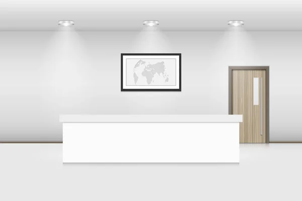 Comptoir d'accueil et décoration intérieure, Vecteur, Illustration — Image vectorielle