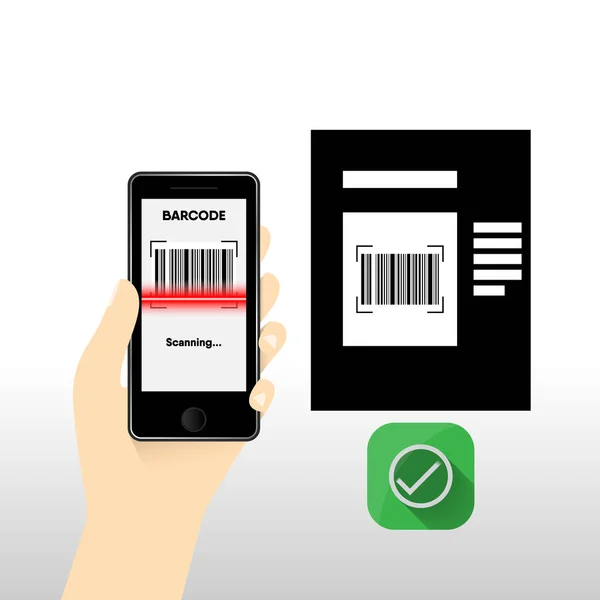 Bar code for mobile payment, Digital code easy pay, Vector
