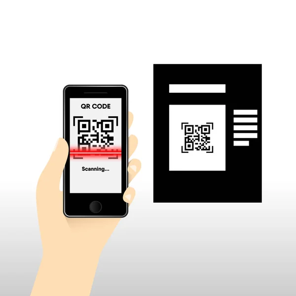 Código QR para el pago móvil, Código digital de pago fácil, Vector — Archivo Imágenes Vectoriales