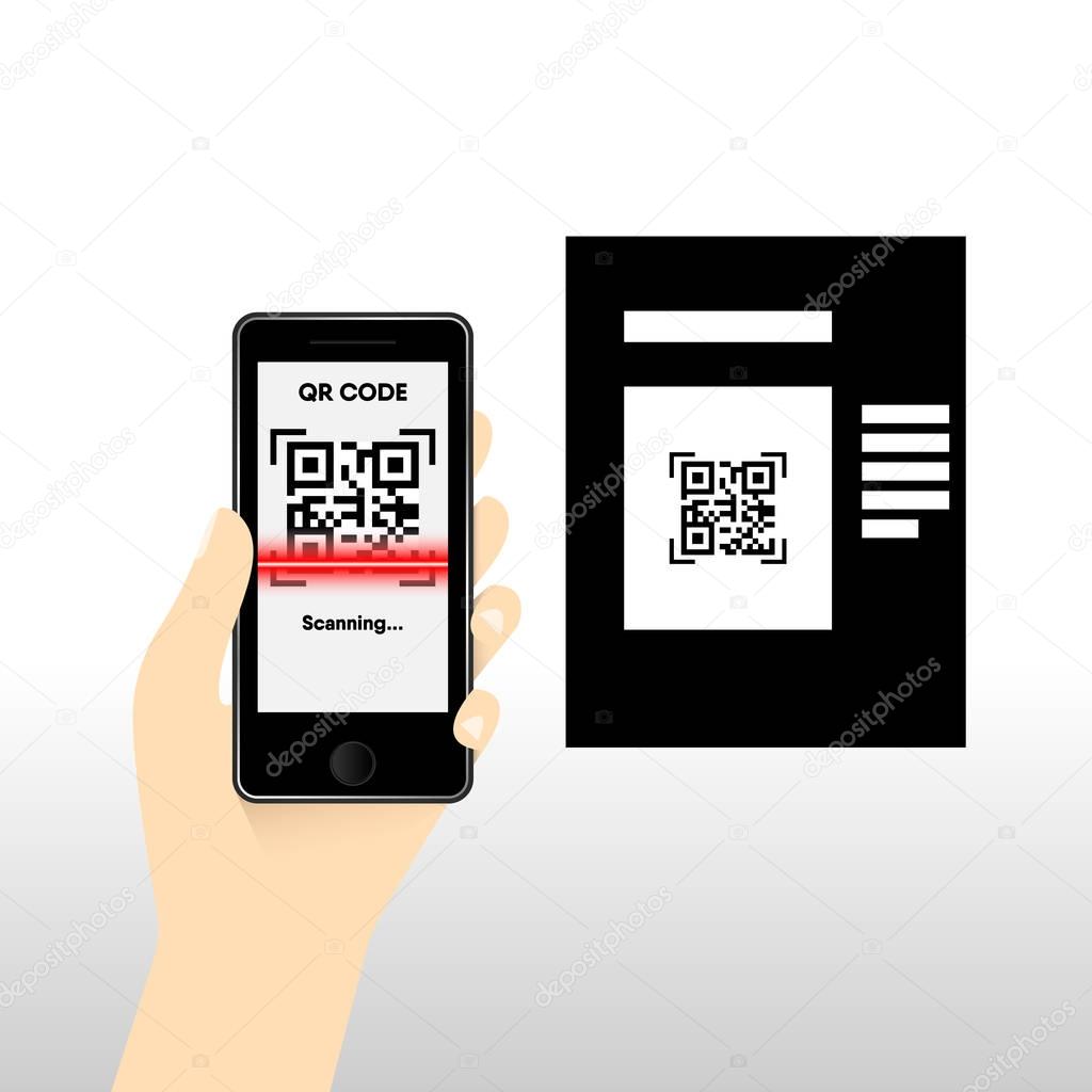 QR code for mobile payment, Digital code easy pay, Vector