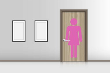 Gerçekçi tek kapı ve Oda dinleniyor dekoratif bir iç