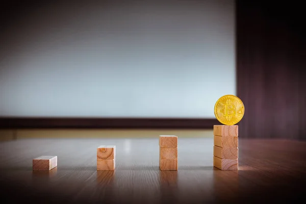 Domino effekt av bitcoin, börsen — Stockfoto