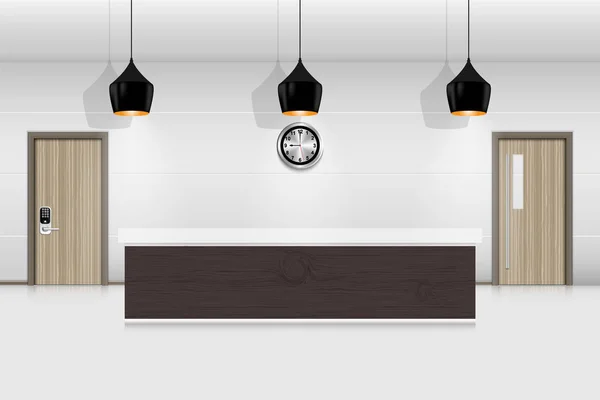 Reception counter and interior decorative, Vector, Illustration — Stock Vector