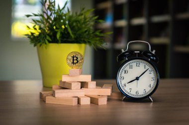 Bitcoin ve saat, elektronik para bitcoin kavramı