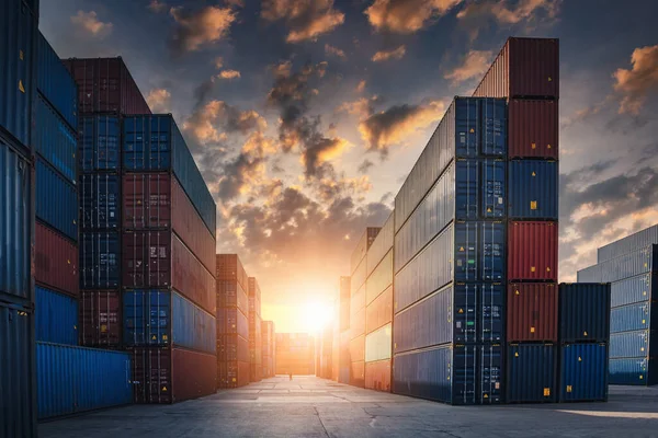 Container Cargo Port Ship Yard Opslag Handling Van Logistische Transport — Stockfoto