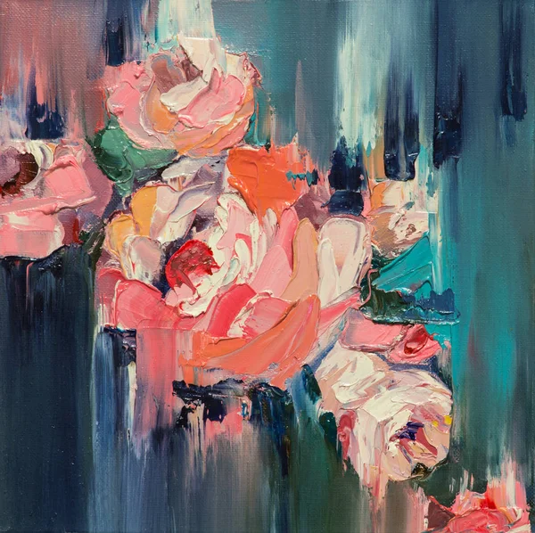 beautiful Peonies on canvas