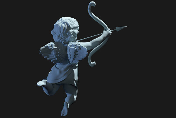 cupid angel for valentines day 3D render