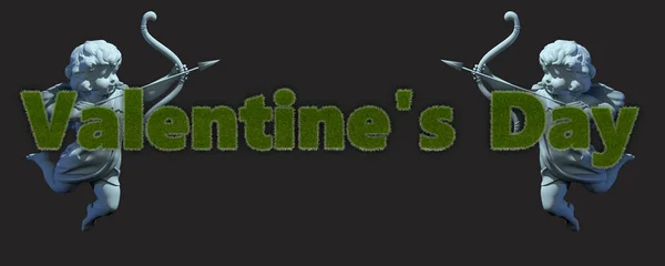 Çiçekli süsleme ve 3D Sevgililer Günü için bir melek