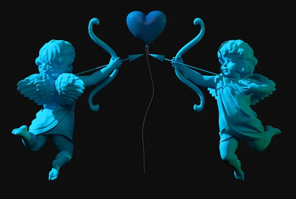 Sevgililer Günü 3D canlandırması için aşk meleği.