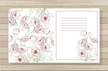 Güzel arka plan haşhaş çiçekleri ve metin için yer ile. Vektör çizim. EPS 10