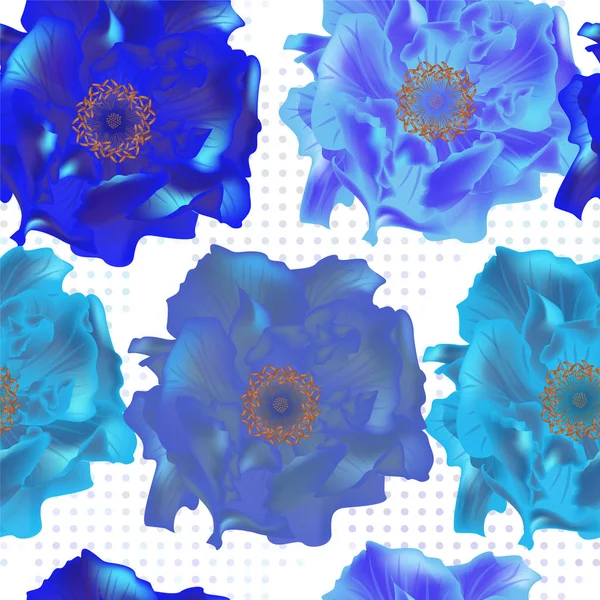 Mooie Naadloze Patroon Met Blauwe Roos Vectorillustratie Eps — Stockvector