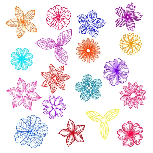 Set Flowers Vector Illustration Eps — Stock Vector