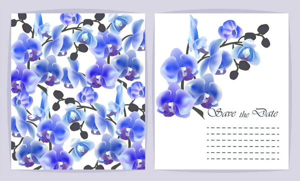 Hermoso Fondo Con Flores Orquídea Espacio Para Texto Ilustración Vectores — Archivo Imágenes Vectoriales