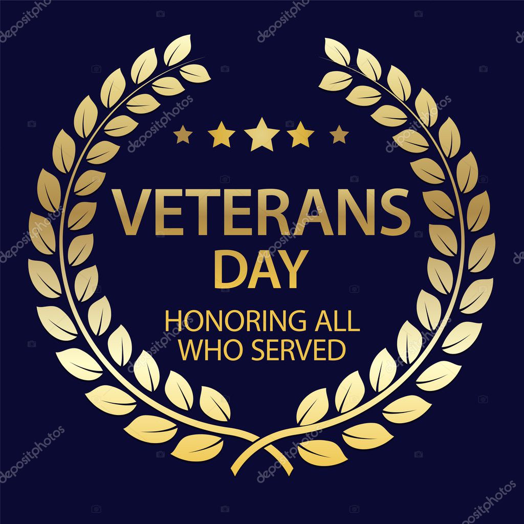 veterans day background with golden laurel wreath usa patriotic