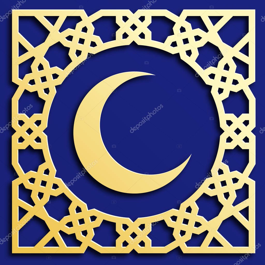 Vektor golden muslimischen Mosaik mit Halbmond persischer 