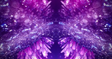 Crystal neon cave abstract background clipart