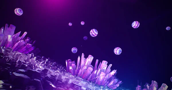 Cristal neón cueva fondo abstracto — Foto de Stock