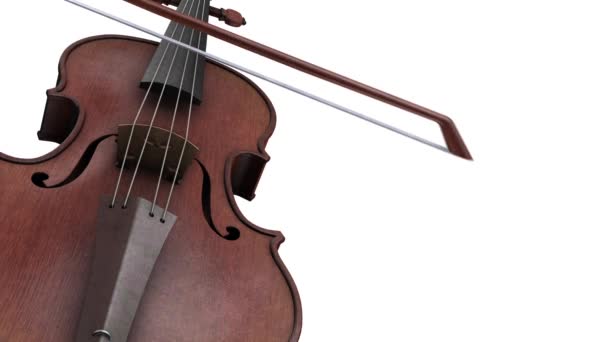 Violon d'animation 3D sur fond blanc — Video