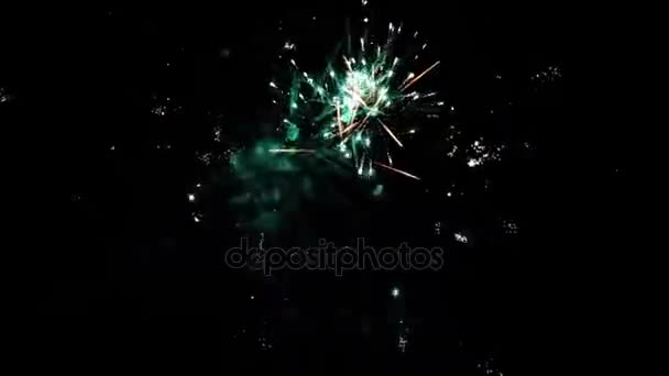 Fogos de artifício coloridos no céu — Vídeo de Stock