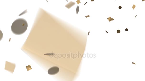 Confettis d'or sur fond blanc 