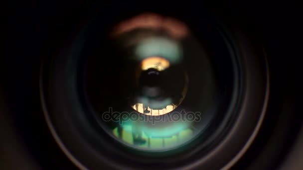 Close-up of a photographic lens — Stock Video