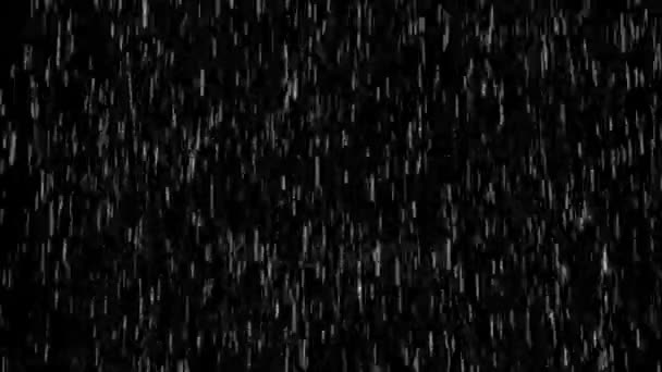 Animación de la lluvia sobre un fondo negro — Vídeos de Stock