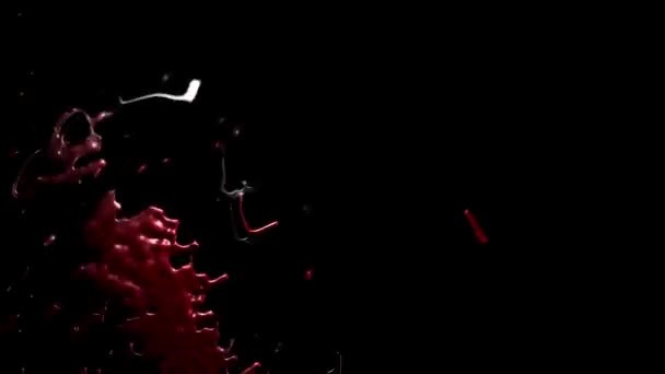 血液在黑色背景上的动画 — 图库视频影像