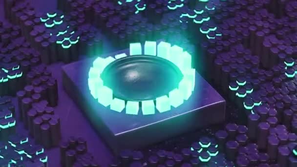 Ecualizador de animación futurista con hexágonos — Vídeo de stock