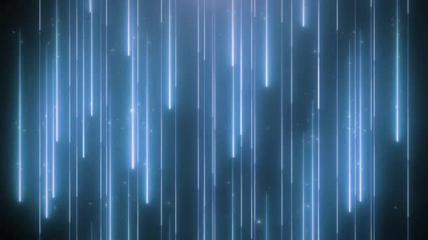 青いネオン アニメーション光沢のある粒子と Vj の背景 — ストック動画
