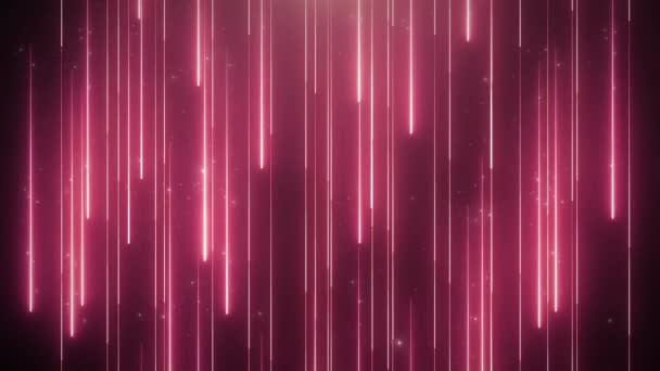 Neon red animation VJ background with shiny particles — Stock Video