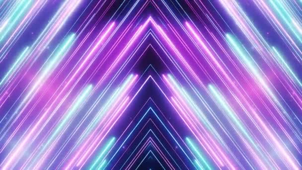 Neon abstracte lijn animatie Vj achtergrond — Stockvideo