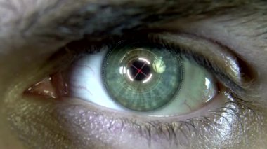 Hologram animasyon gözlerle makro