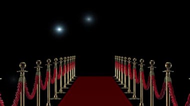 Kamera arka plan üzerinde kırmızı halı yanıp söner